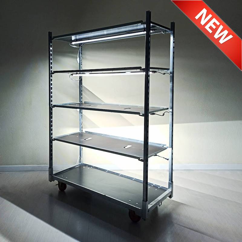 DC Trolley with lights for plant and flower display, Box: 1 unit, Shelf: 5