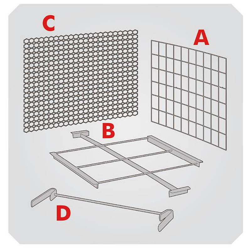 Fittings for cassapallets, Characteristics: B) Upper grill type "n" for cassapallet