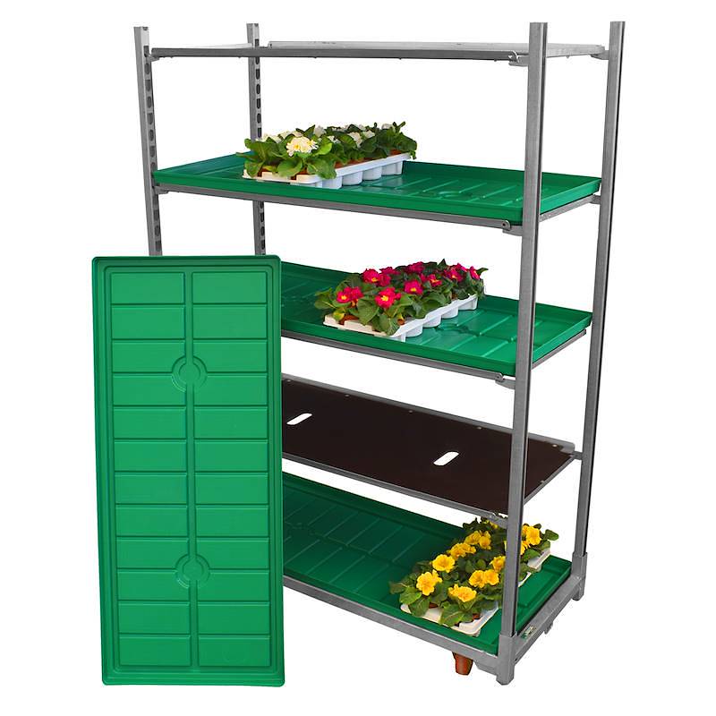 Датские поддоны из пластика, Color: green, Optional: со сливной пробкой, Box: 12 штук