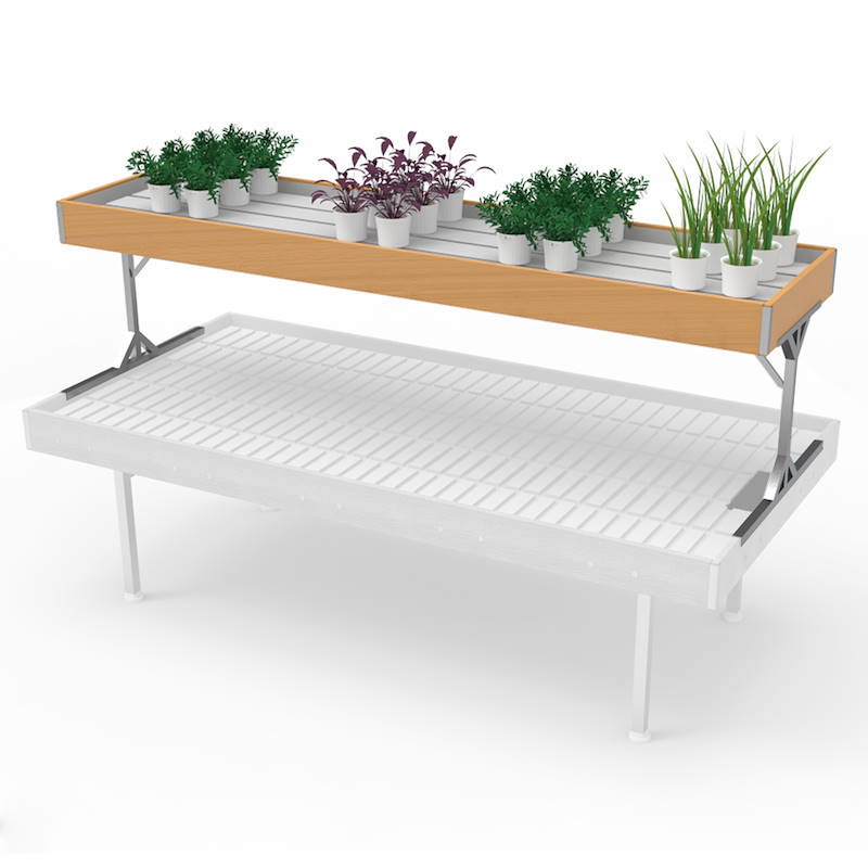 Top Bench / Mezzanine Wood line AMOR, Size: 490 x 2100 mm, Color: Natural Wood