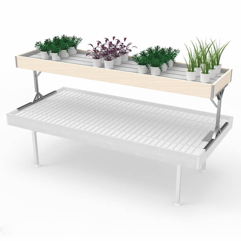 Top Bench / Mezzanine Wood line AMOR, Size: 690 x 2560 mm, Color: White wood