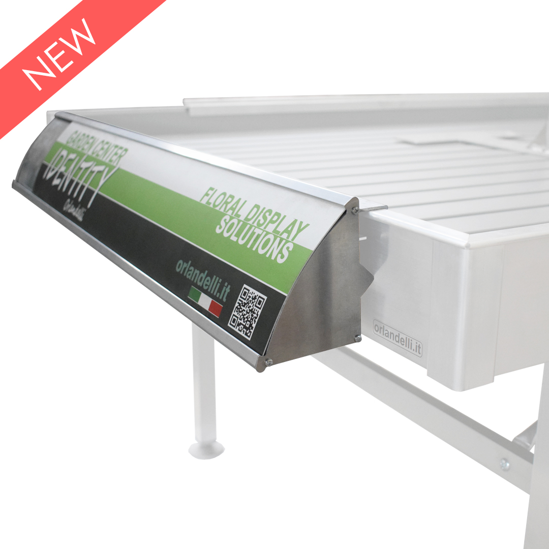 Advertising panel in aluminium for water table, Size: L. 2440 mm - For bench side 2530 mm, Box: 2 units