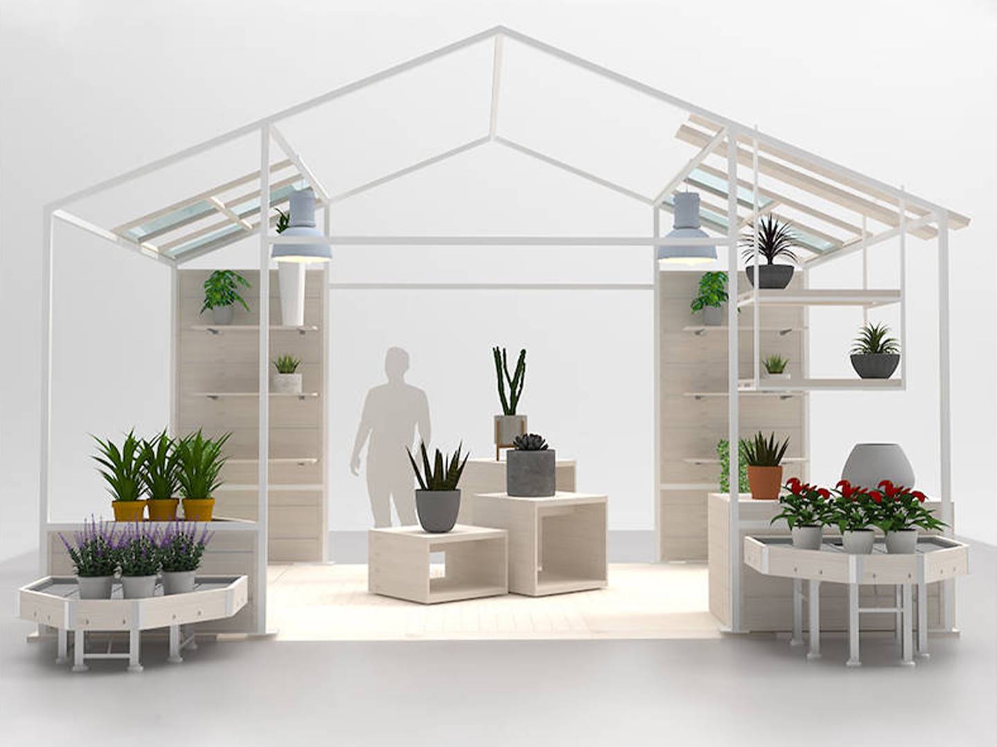 «Теплица» Format - Garden Center Identity, Color: белое дерево, Optional: Теплица только структура