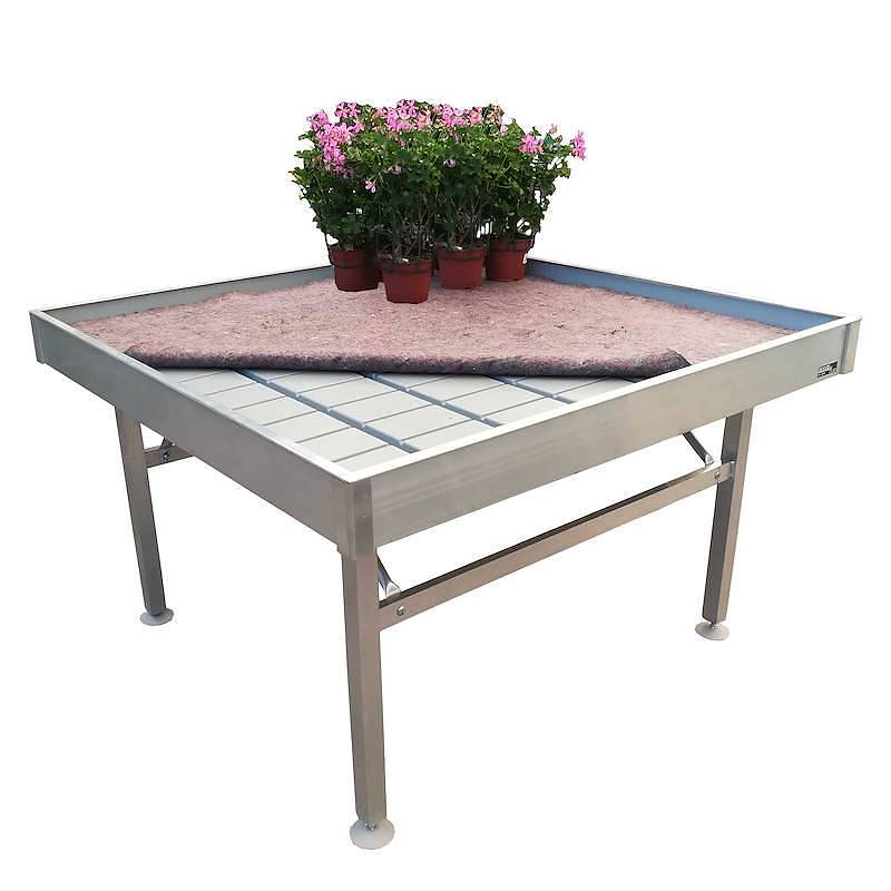 Welded aluminium bench, Size: 1200 x 1200 mm, Height: h 750 mm, Box: 16 units