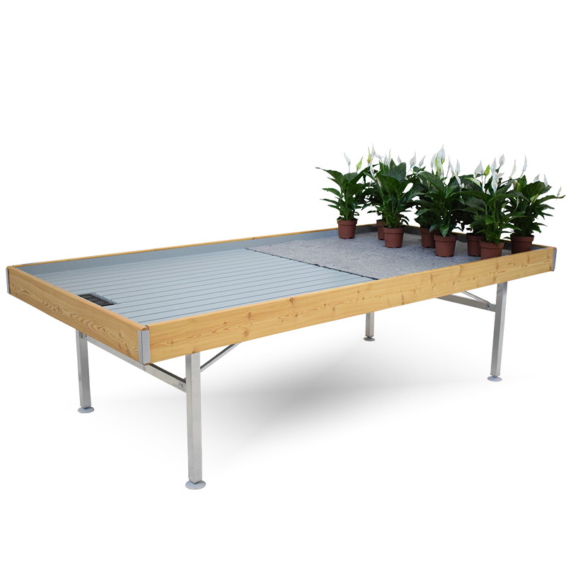 Bench, wood line AMOR, Size: 1060 mm x 2560 mm, Height: h 750 mm, Color: Natural Wood, Box: 15 units