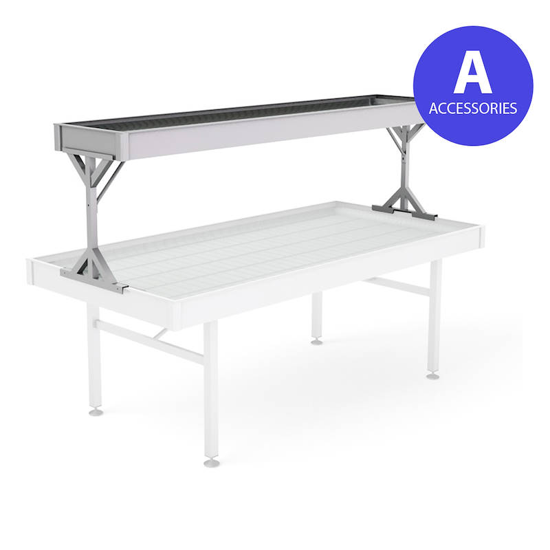 Raised aluminium bench, Size: 465 x 2075 mm