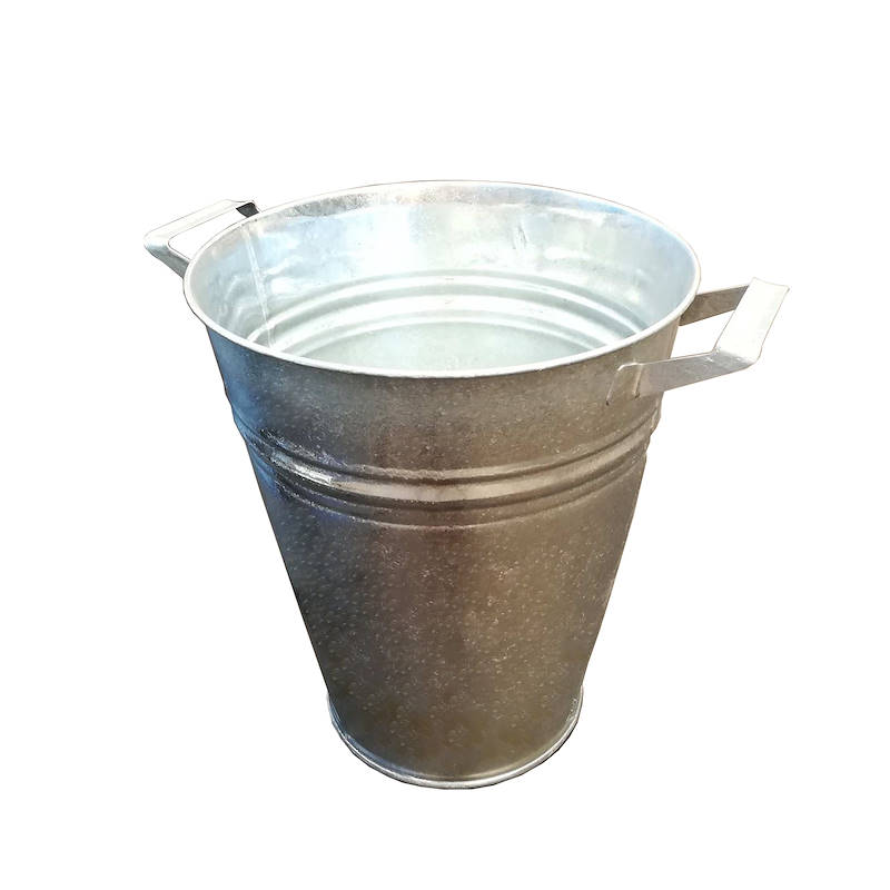 Galvanized vase with handles, Size: ø 280 H 342 mm, Color: grey