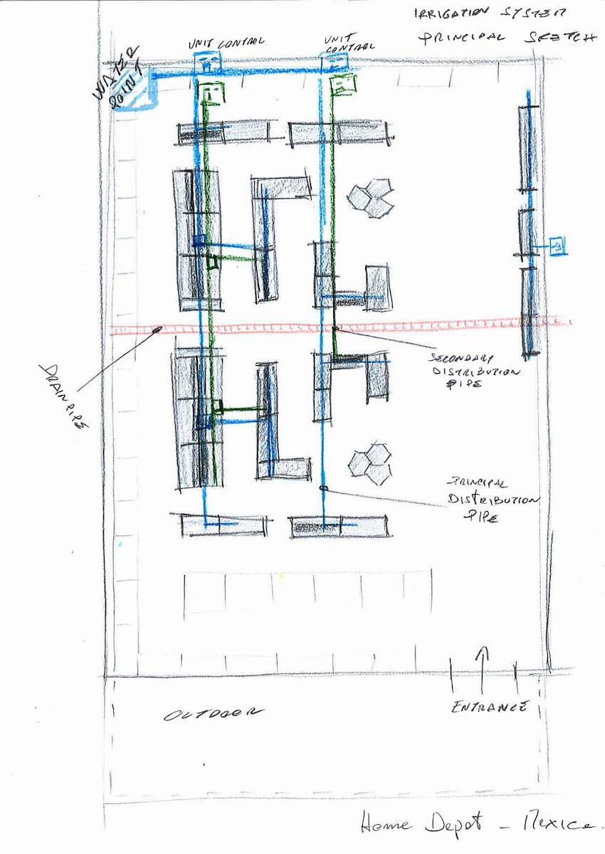Набросок оросительной системы: ПРЕДЛОЖЕНИЕ для Home Depot INTERIOR