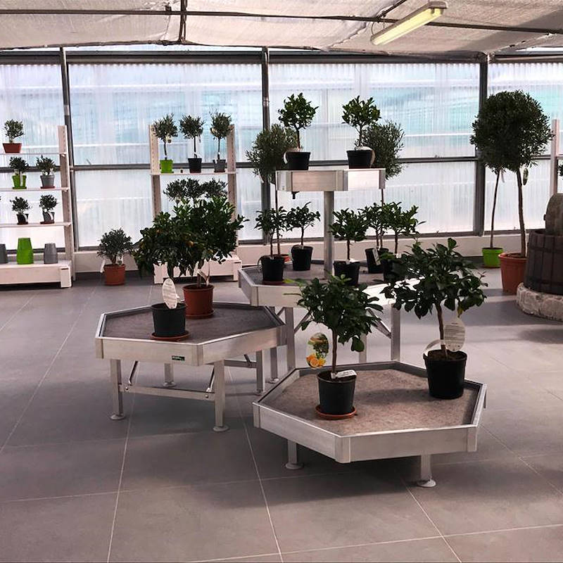 Выставочный набор из шестигранных столиков