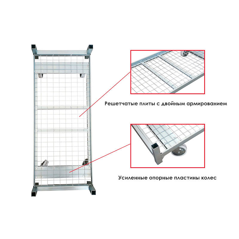 Wire-mesh trolley 