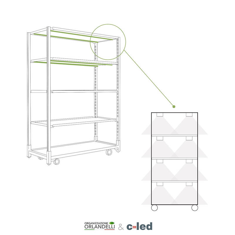 Тележка «Датский контейнер» с комплектом ламп Led для ПРОРОШЕНИЯ И ПРИВИВКИ растений