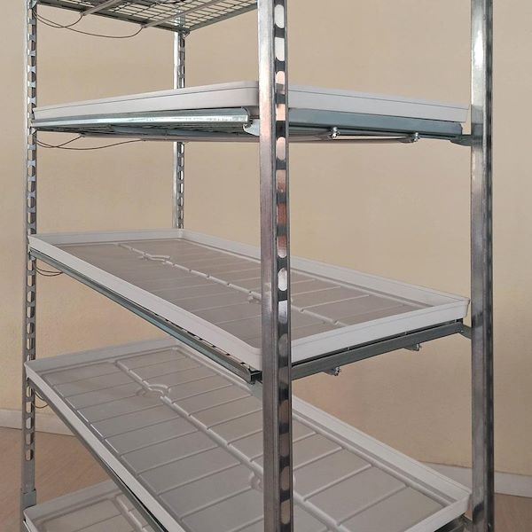 Wire-mesh trolley with LED lights kit for GERMINATION AND GRAFTING