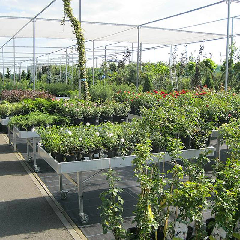 Welded aluminium bench on wheels