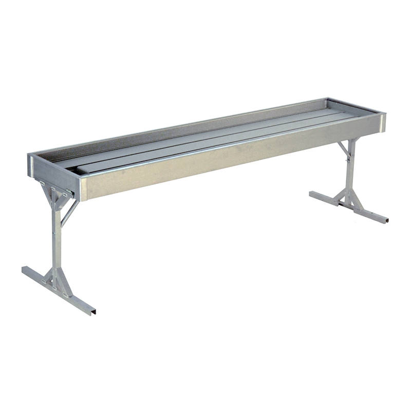 Raised aluminium bench
