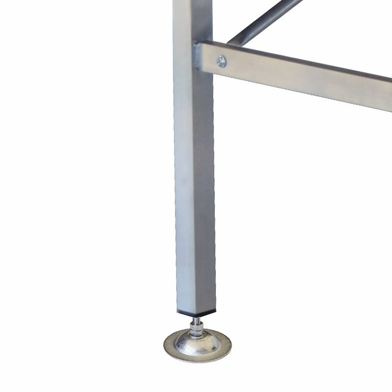 Adjustable steel foot for benches