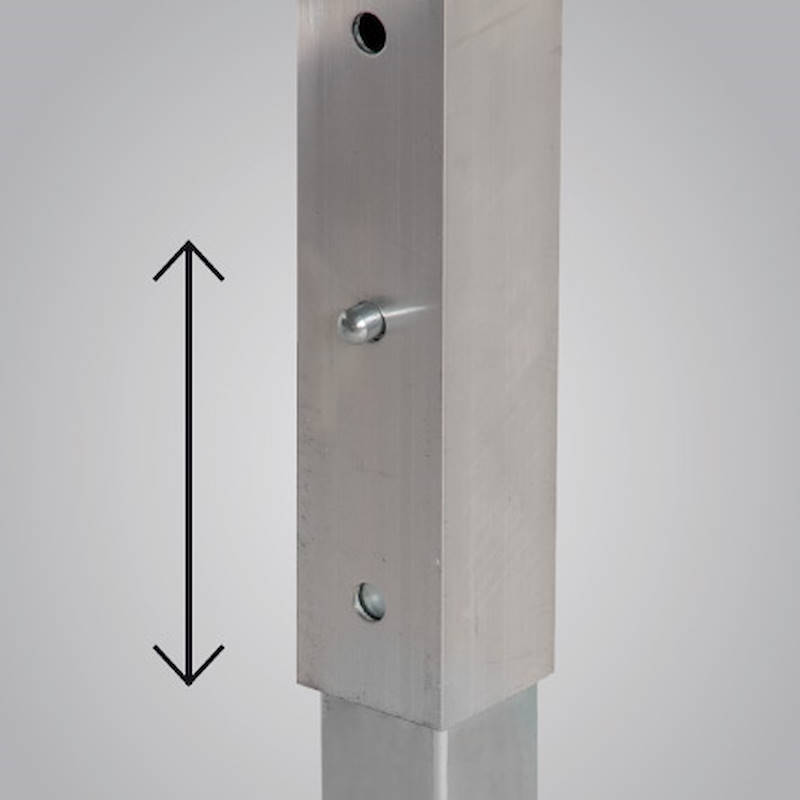 Aluminium wall bench three shelves