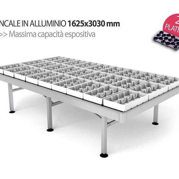 Ready-to-assemble fixed water tables in aluminium
