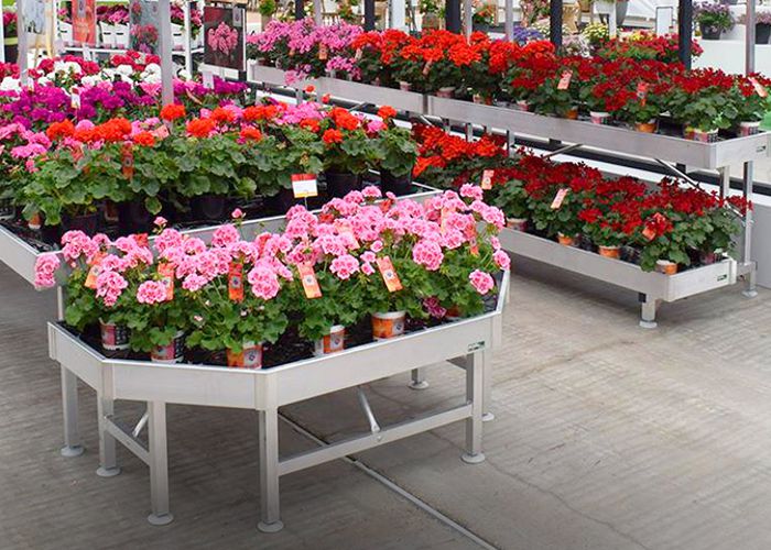 Ebb and flow system, benches and display