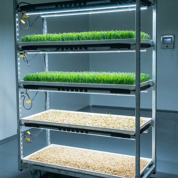 Сетчатая тележка 1350 со светодиодными лампами для проращивания TUBE WHITE PAR