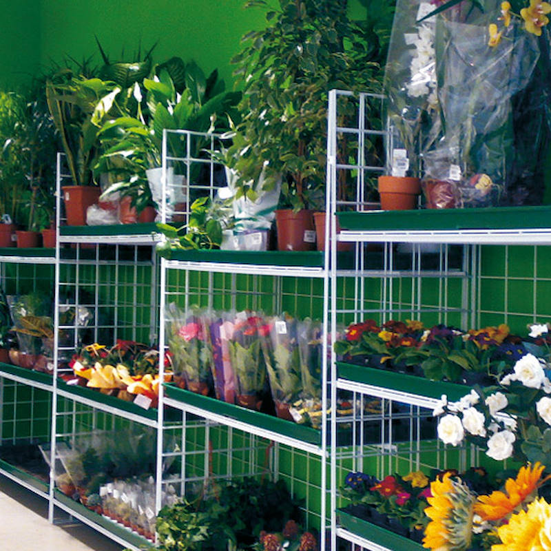 Modular wire-mesh with 2 shelves