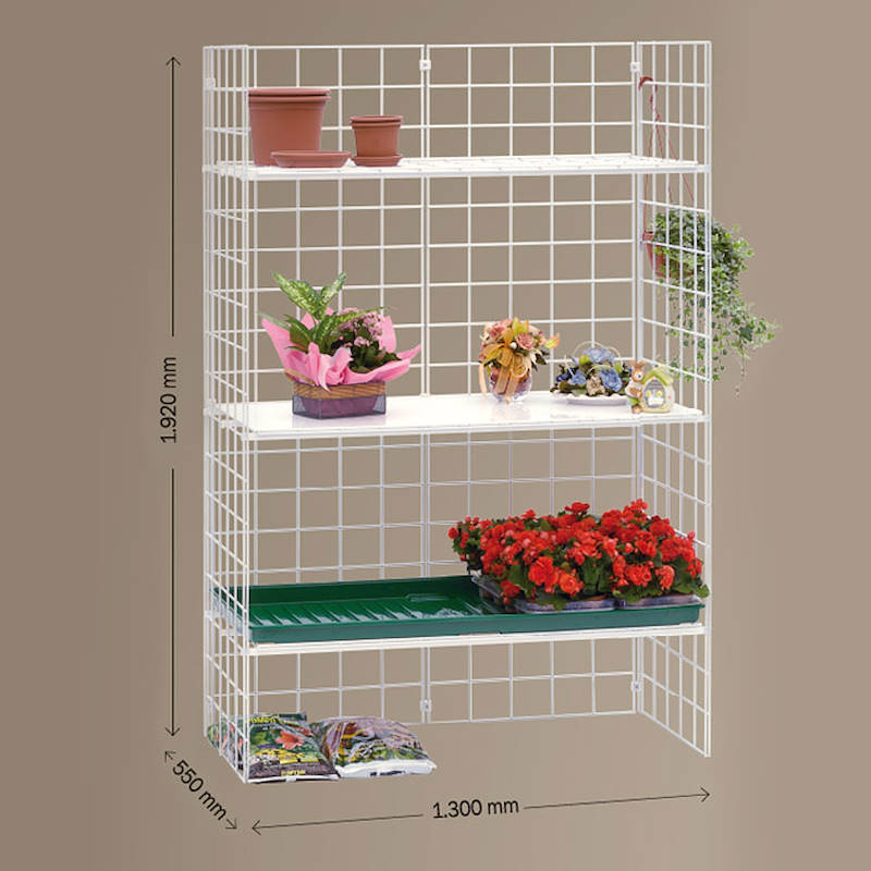 Modular wire-mesh with 3 shelves