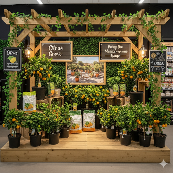 Display platform in natural wood