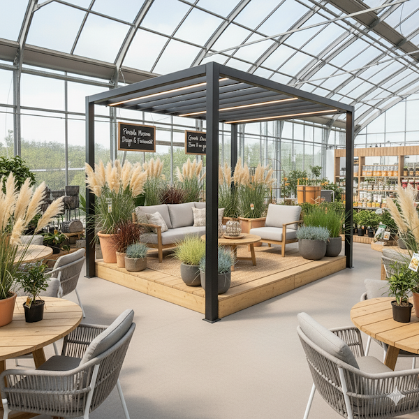 Display platform in natural wood