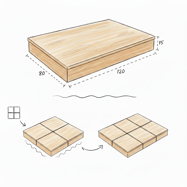 Display platform in natural wood