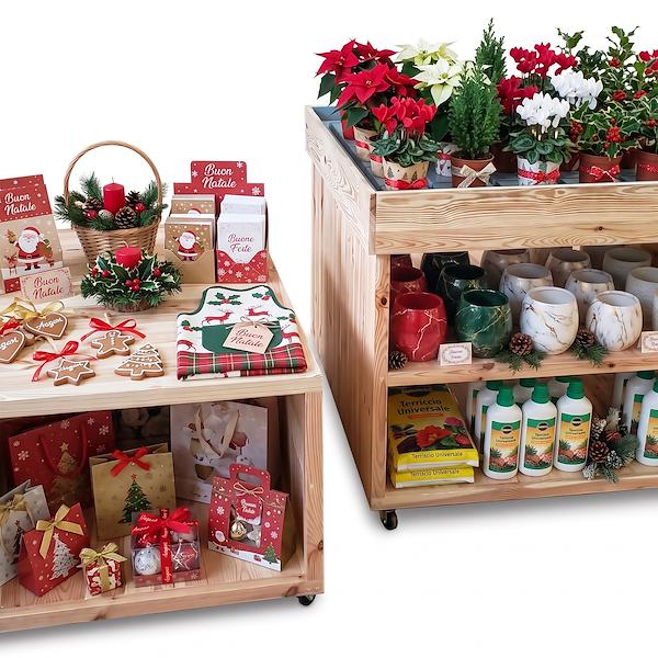 Wood podium with water tray