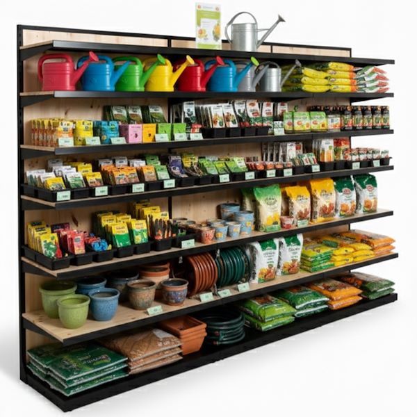 Wood shelving with mobile shelves