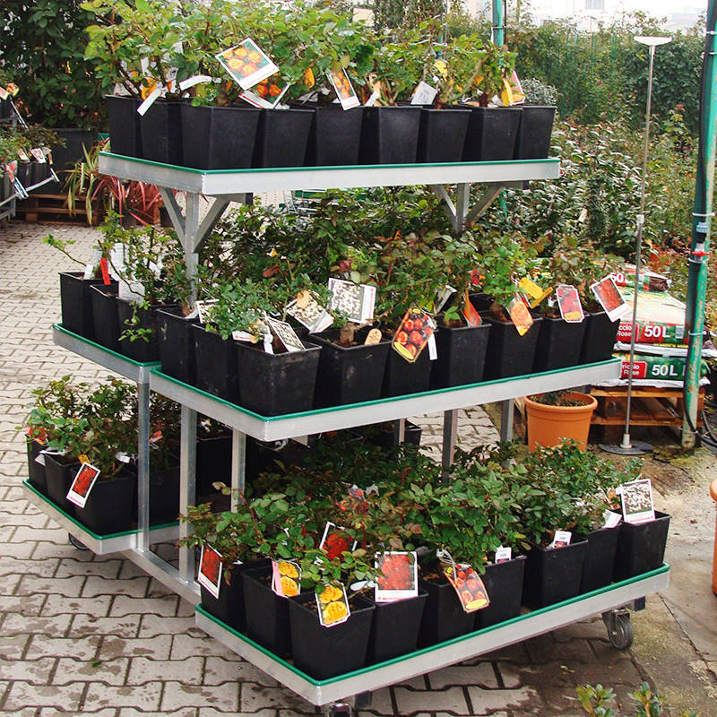 Single island displayers stand with 5 water trays